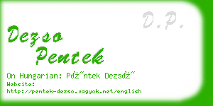 dezso pentek business card
